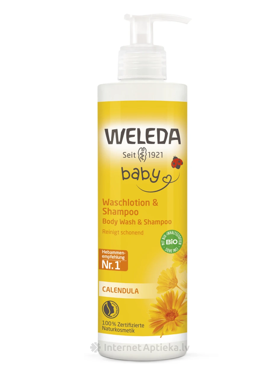 WELEDA Baby Calendula šampūns un mazgāšanās līdzeklis, 400 ml | internetaptieka.lv