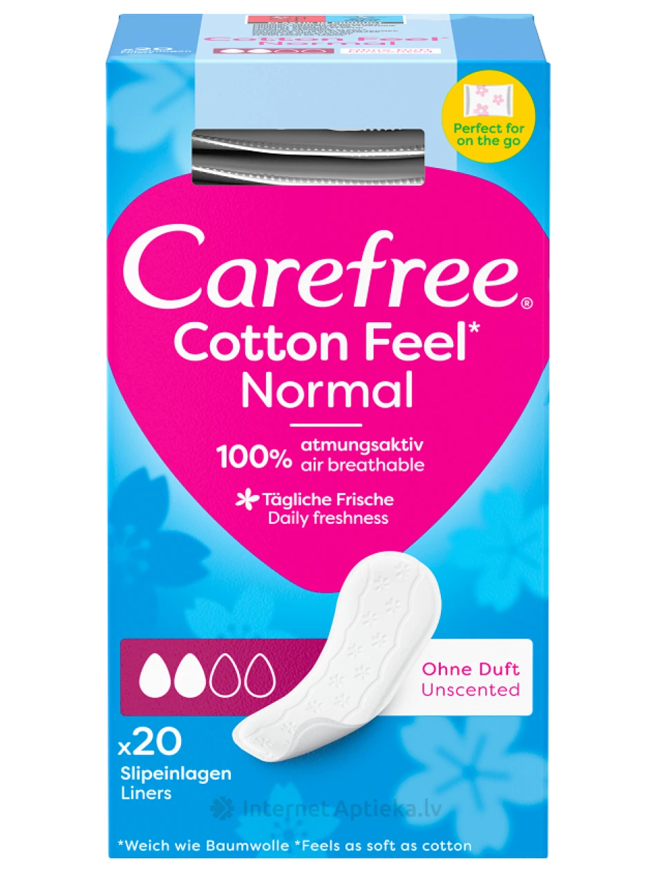 Carefree ежедневные прокладки Cotton Feel Normal FRESH, 20 шт. | internetaptieka.lv