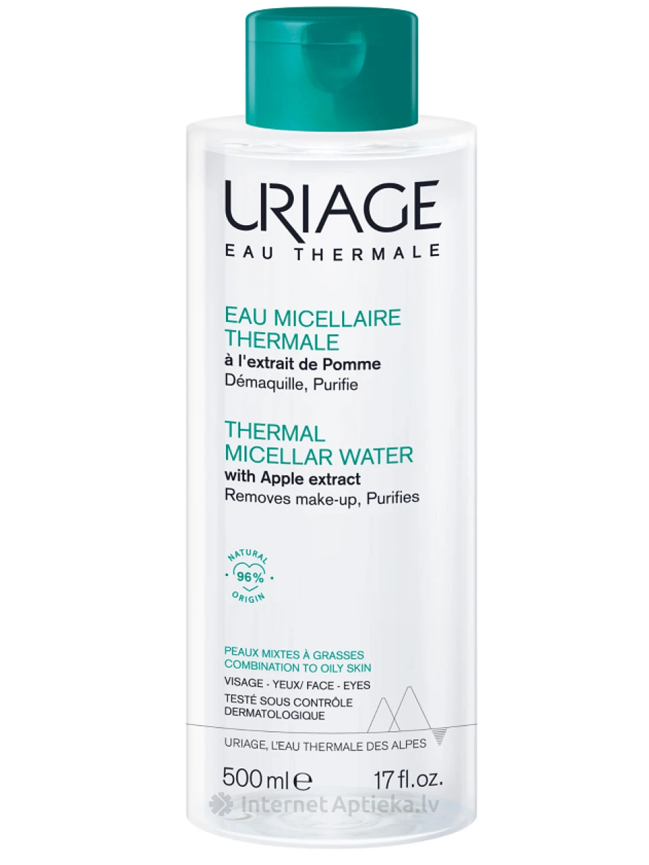 URIAGE Термальная мицеллярная вода для комбинированной/жирной кожи, 500 мл | internetaptieka.lv