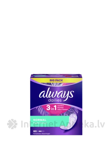 Always Fresh & Protect Tavalised püksikummid igapäevaseks kasutamiseks, 60 tk. | internetaptieka.lv
