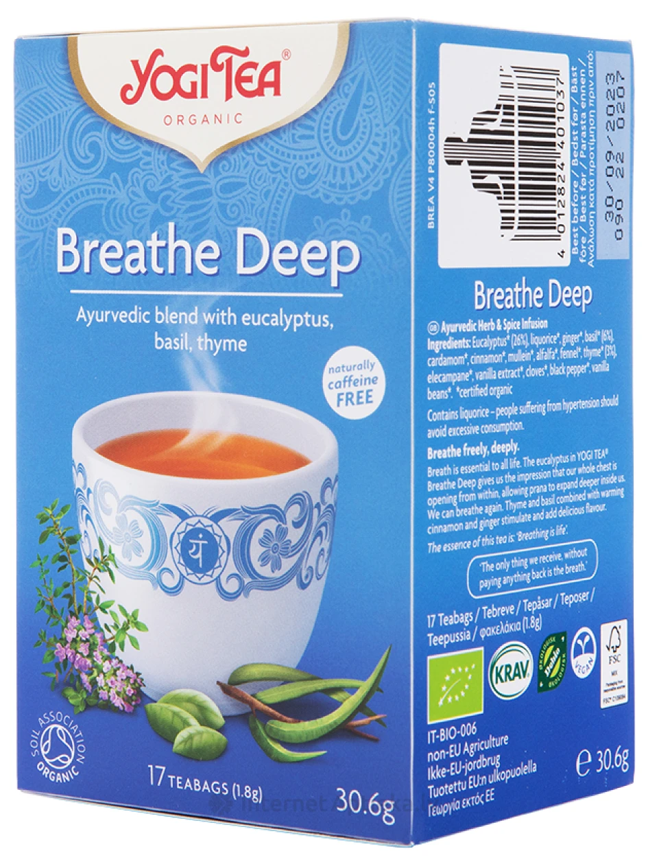 Tēja Yogi Breathe deep Atem tee, 17 paciņas | internetaptieka.lv