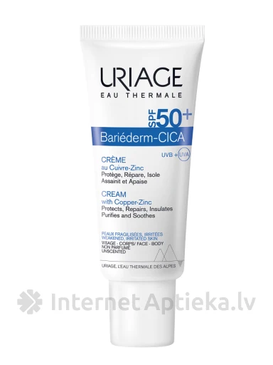 URIAGE Bariederm Cica-krēms ar Cu-Zn un SPF50+, 40 ml | internetaptieka.lv