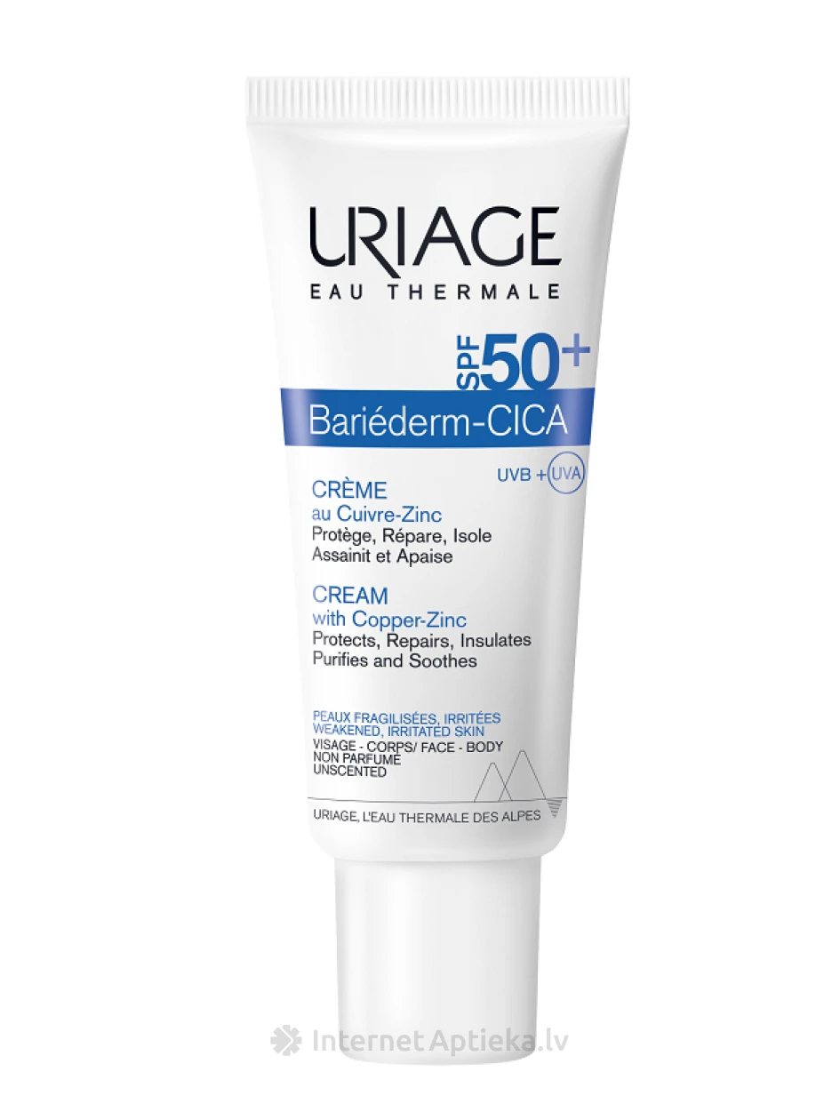 URIAGE Bariederm Cica-krēms ar Cu-Zn un SPF50+, 40 ml | internetaptieka.lv