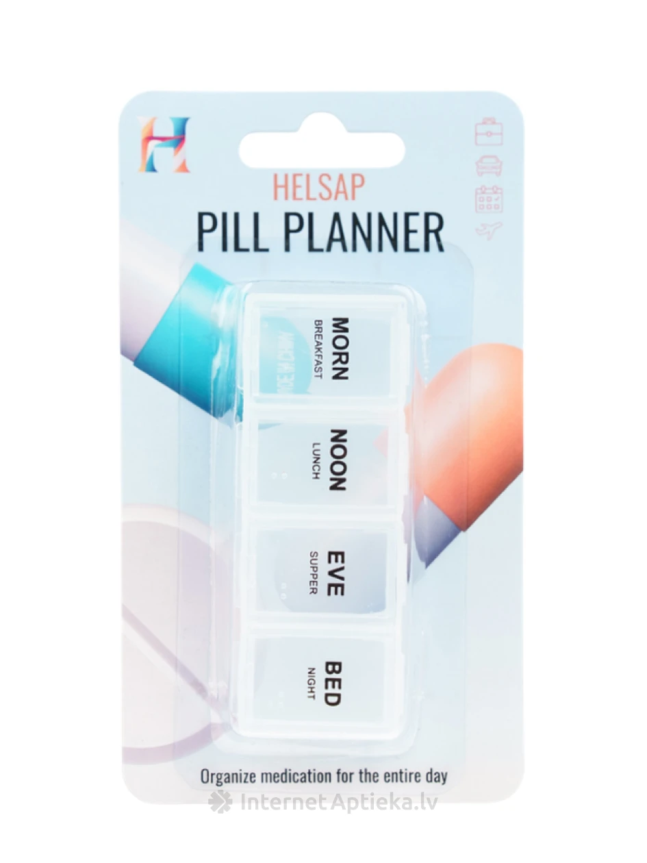 HELSAP Zāļu kastīte – plānotājs ikdienai, 1 gb. | internetaptieka.lv