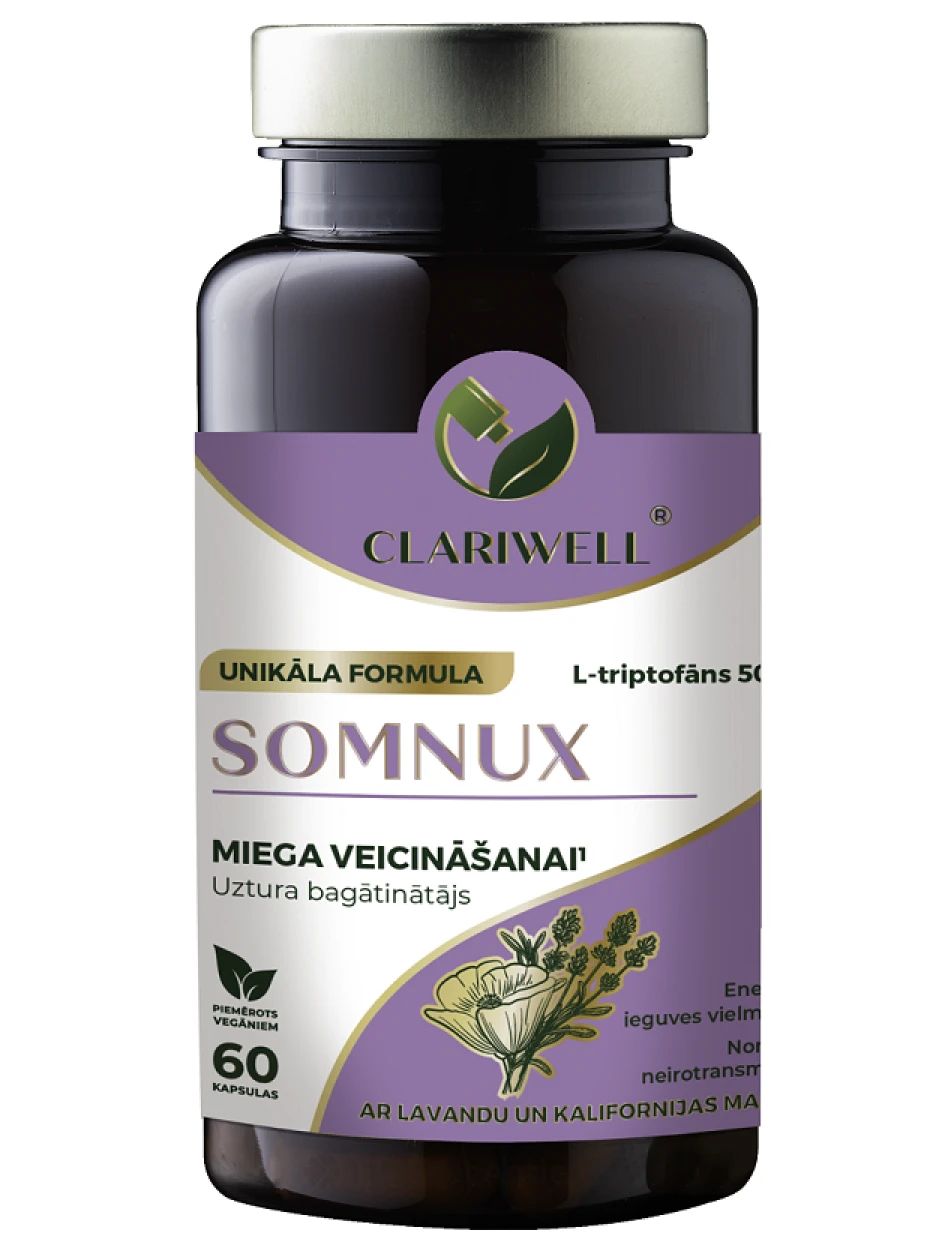 CLARIWELL Somnux unekvaliteedi parandamiseks, 60 kapslit | internetaptieka.lv