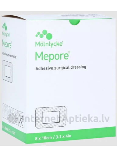 Mepore plāksteri sterili 8 x 10 cm, 50 gb. | internetaptieka.lv