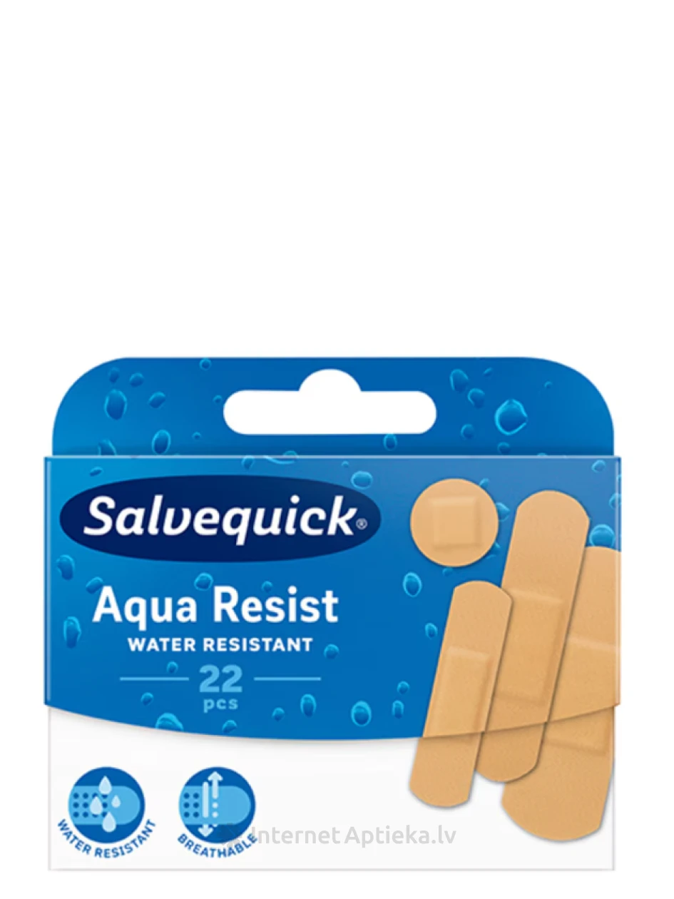 Salvequick Aqua Resist pleistrai, 22 vnt | internetaptieka.lv