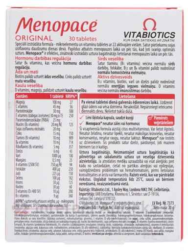 Menopace Original, 30 таблеток | internetaptieka.lv