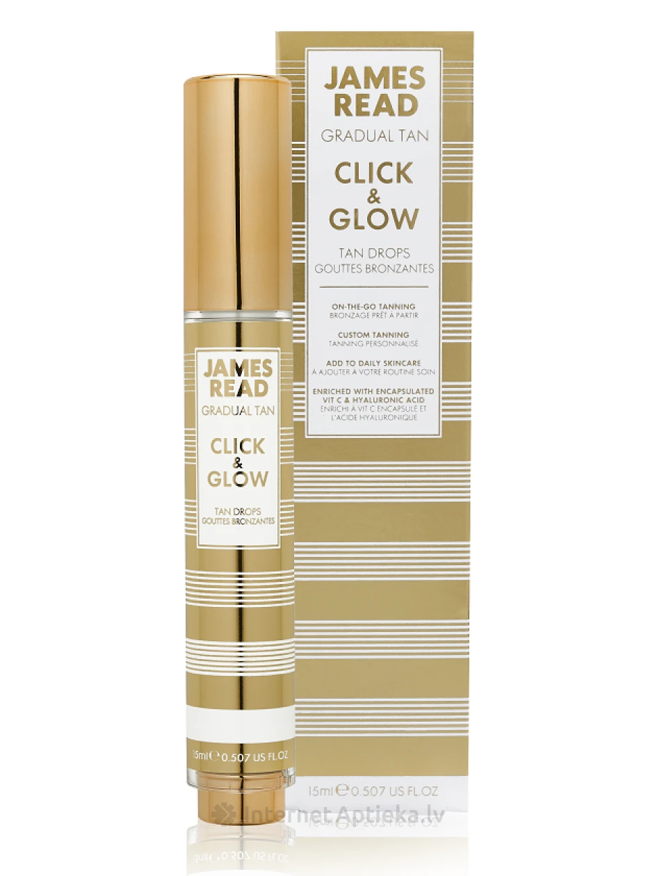 JAMES READ Click&glow iedeguma pilieni ādas mirdzumam, 15 ml | internetaptieka.lv