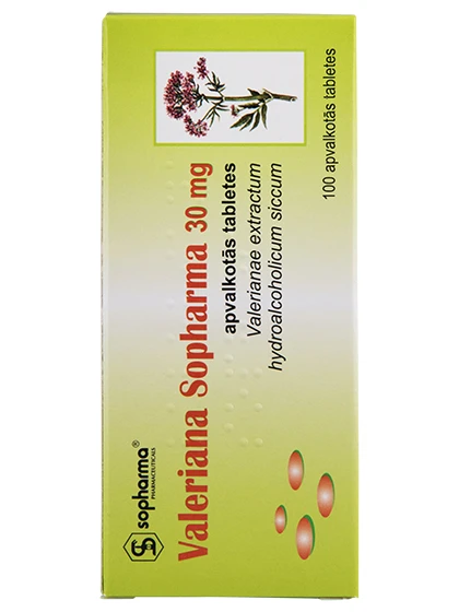 Valeriana Sopharma 30 mg apvalkotās tabletes