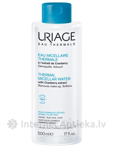 URIAGE termālais micelārais ūdens normālai un sausai ādai, 500 ml | internetaptieka.lv