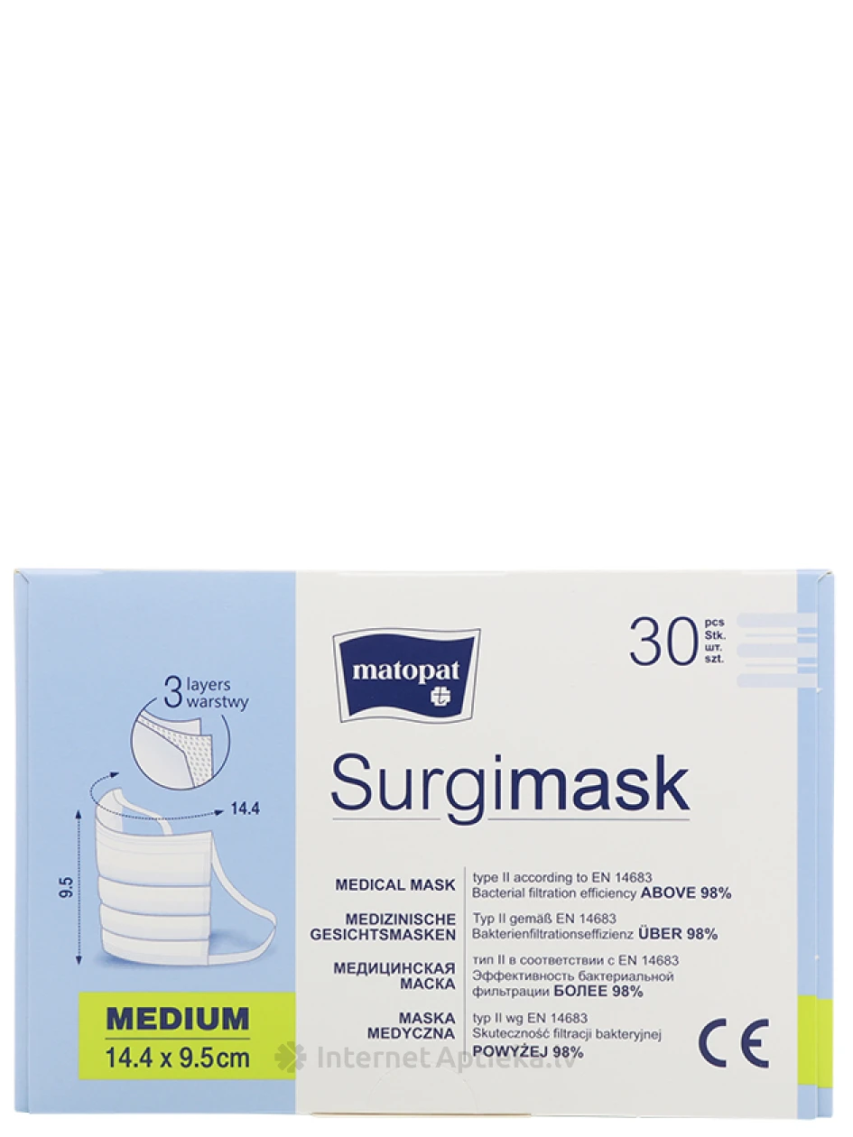 Meditsiinilised 3-kihilised mittesteriilsed näomaskid, 30 tk. | internetaptieka.lv