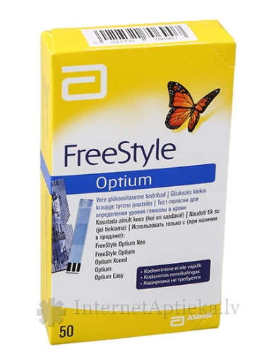 FreeStyle Optium teststrēmeles, 50 gab. | internetaptieka.lv