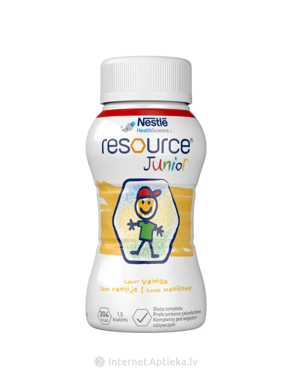 Resource Junior ar vaniļas garšu, 4 x 200 ml | internetaptieka.lv