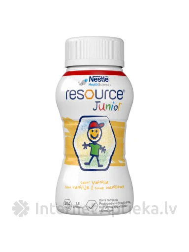 Resource Junior ar vaniļas garšu, 4 x 200 ml | internetaptieka.lv