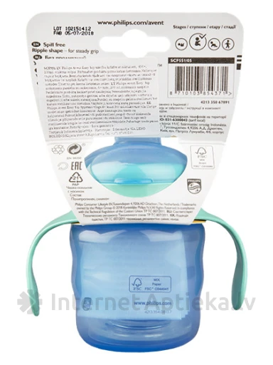 Philips Avent mācību krūze Easy Slip zaļa ar silikona snīpi 6 mēneši, 200 ml | internetaptieka.lv