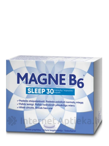 MAGNE B6 Sleep (magnijs B6) kapsulās, 30 gb. | internetaptieka.lv