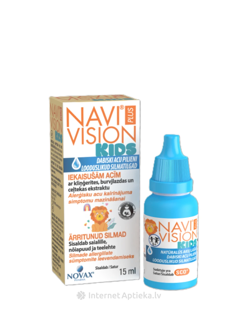 NAVIVISION Plus KIDS iekaisušām acīm, 15 ml | internetaptieka.lv