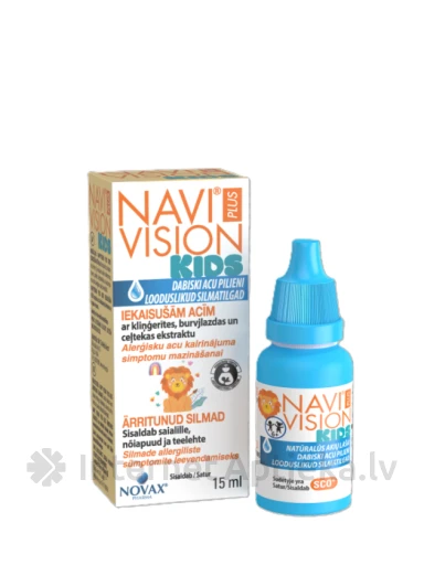 NAVIVISION Plus KIDS iekaisušām acīm, 15 ml | internetaptieka.lv