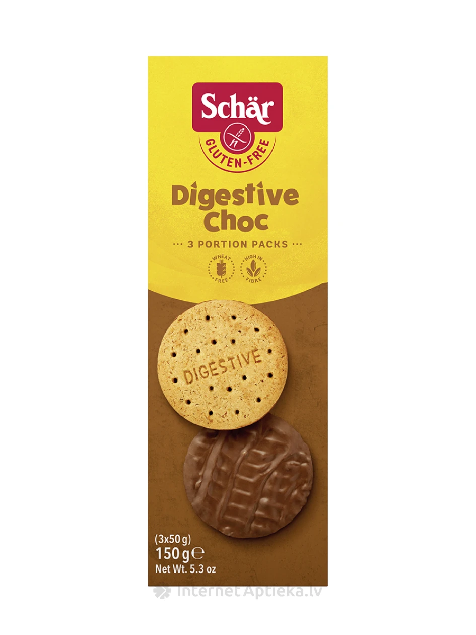 Schär DIGESTIVE CHOC безглютеновые печенья в шоколадной глазури, 150 г | internetaptieka.lv
