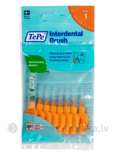 TePe Interdental Brush vahehambaharjad 0,45 mm, oranž, 8 tk | internetaptieka.lv