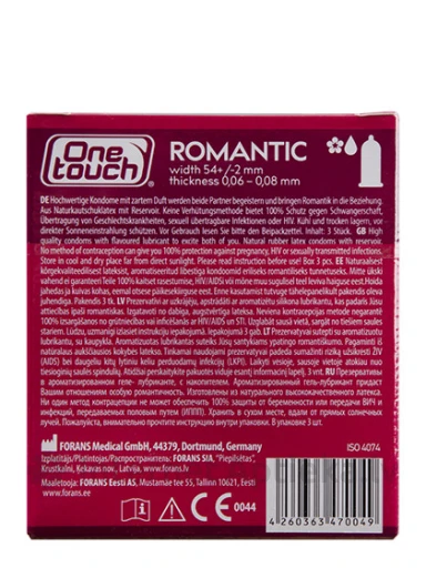 Презервативы One Touch Romantic, 3 шт. | internetaptieka.lv