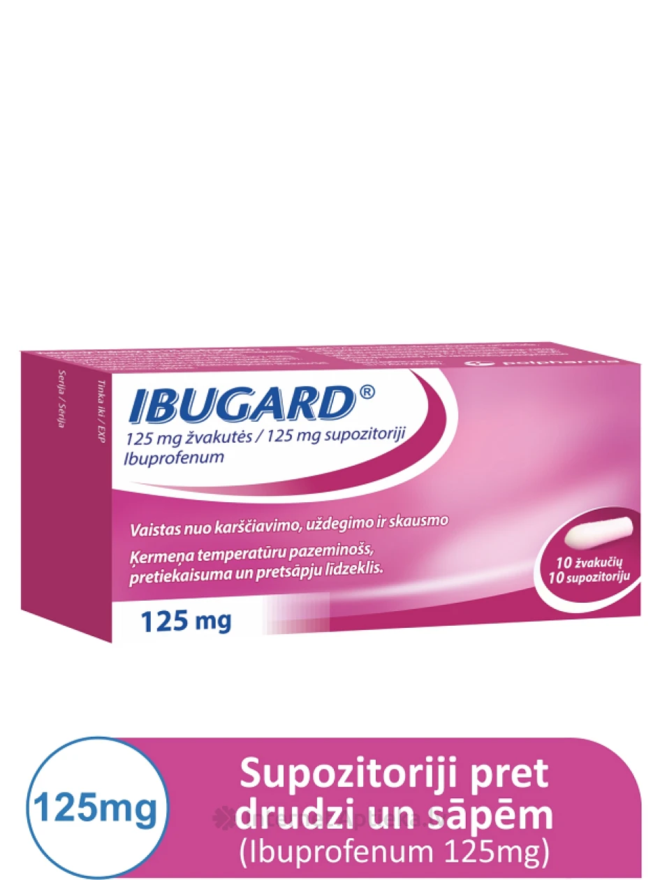 Ibugard 125 мг, 10 суппозиториев | internetaptieka.lv