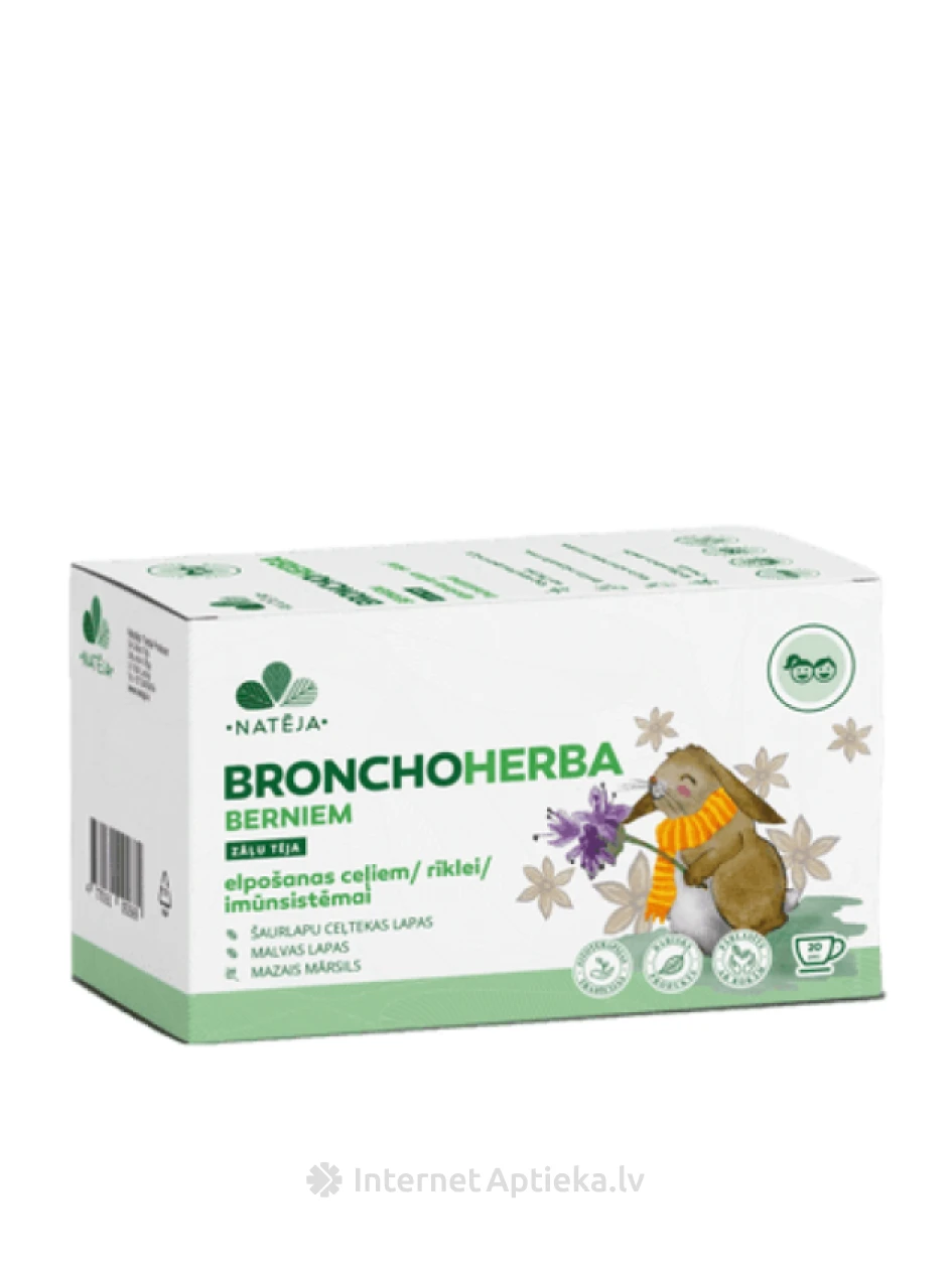 Natēja Bronchus tēja bērniem, 20 paciņas | internetaptieka.lv