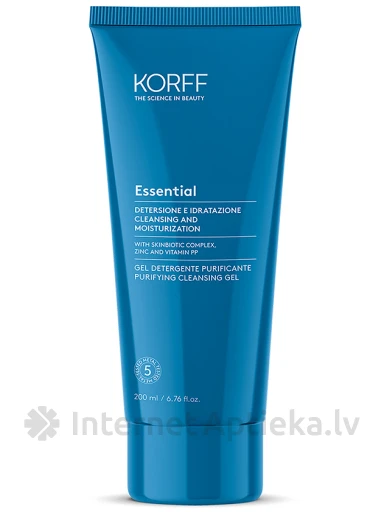 KORFF ESSENTIAL гель для очищения кожи лица, 200 мл | internetaptieka.lv