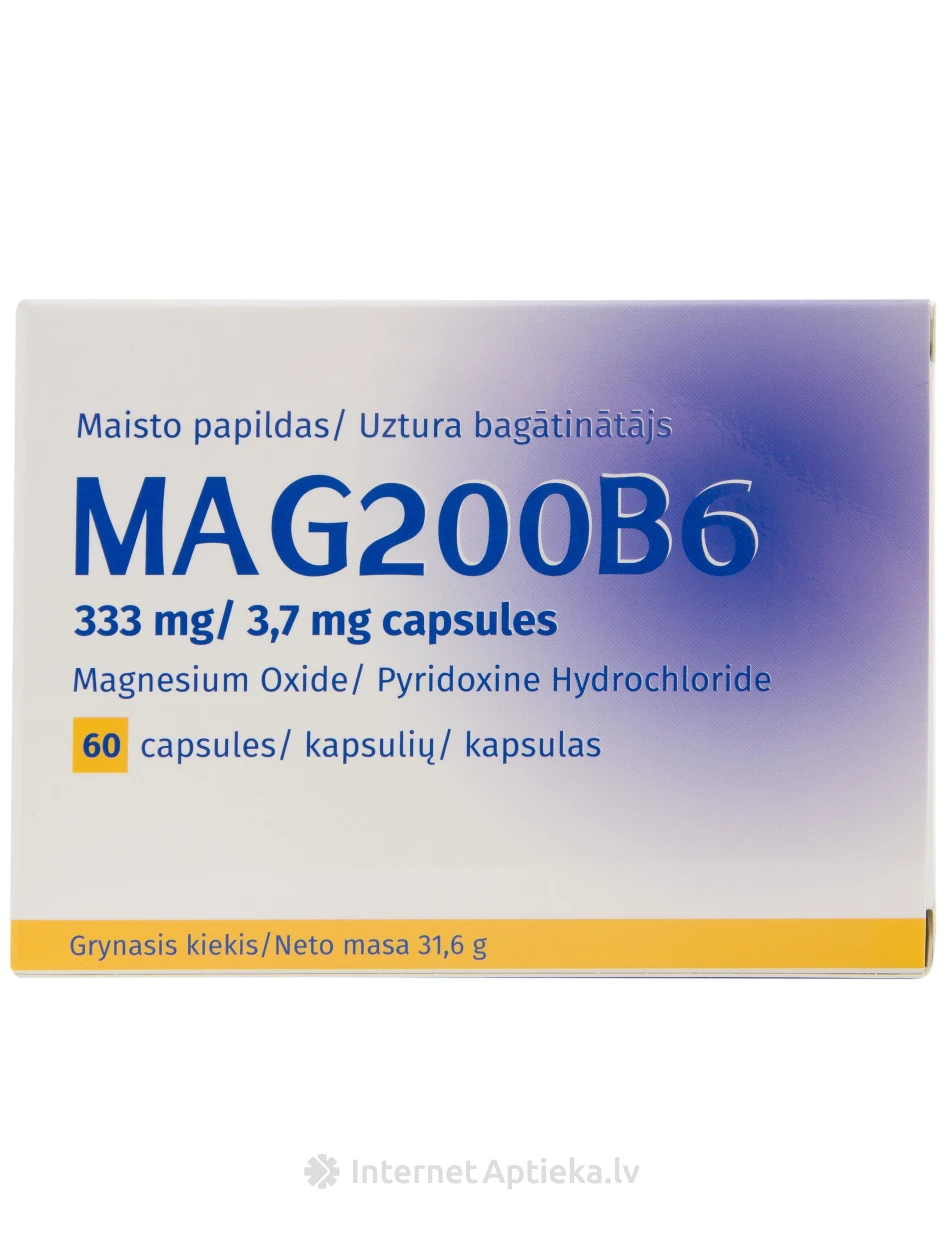 MAG200B6, 60 kapsulas | internetaptieka.lv