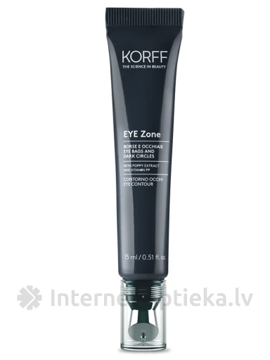 KORFF EYE ZONE kreem silmaümbruskottide ja tumedate ringide vastu, 15 ml | internetaptieka.lv