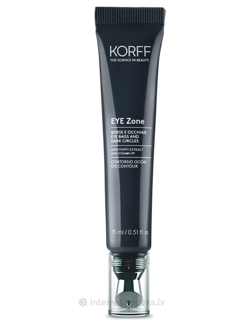 KORFF EYE ZONE krēms pret maisiņiem un tumšajiem lokiem acu zonā, 15 ml | internetaptieka.lv