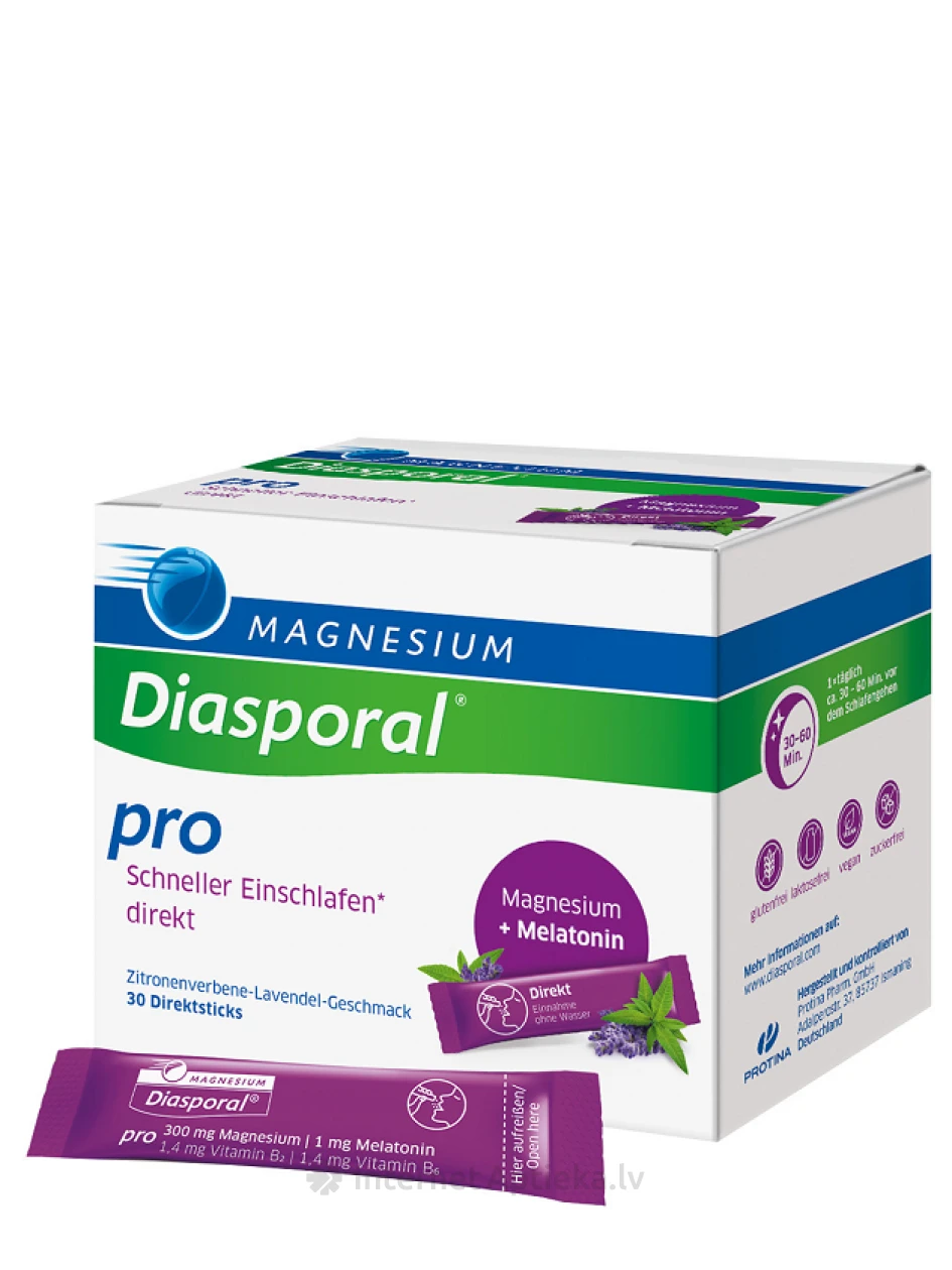 Magnesium Diasporal® PRO для сна direkt, 30 пачек | internetaptieka.lv