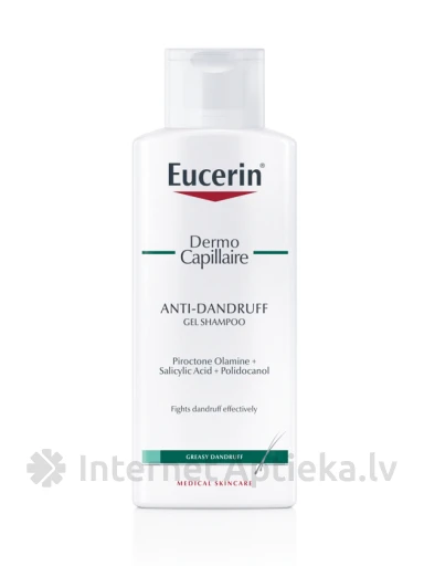 Eucerin Dermo Capillaire kõõmavastane geel-šampoon, 250 ml | internetaptieka.lv