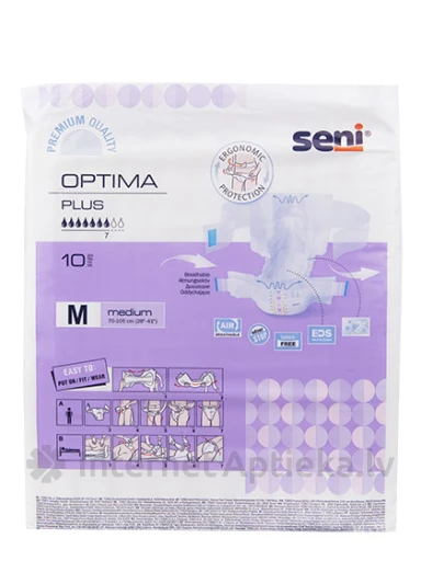 Seni Optima Plus M подгузники для взрослых, 10 шт. | internetaptieka.lv