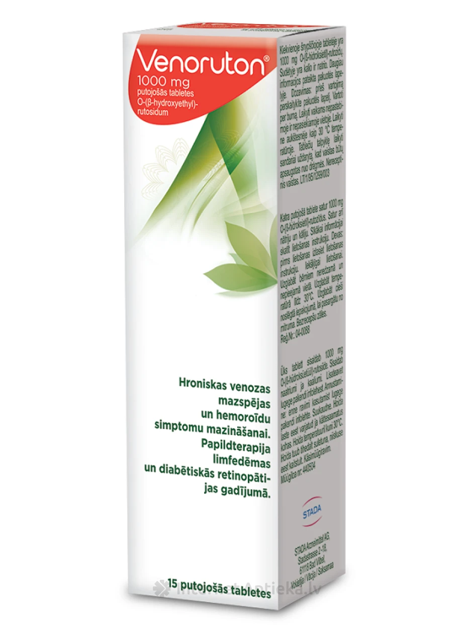 Venoruton 1000 mg, 15 putojošas tabletes | internetaptieka.lv