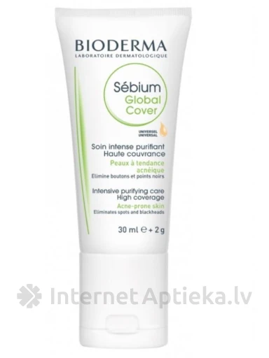 Bioderma Sébium Global Cover ādas aprūpes līdzeklis, 30 ml | internetaptieka.lv