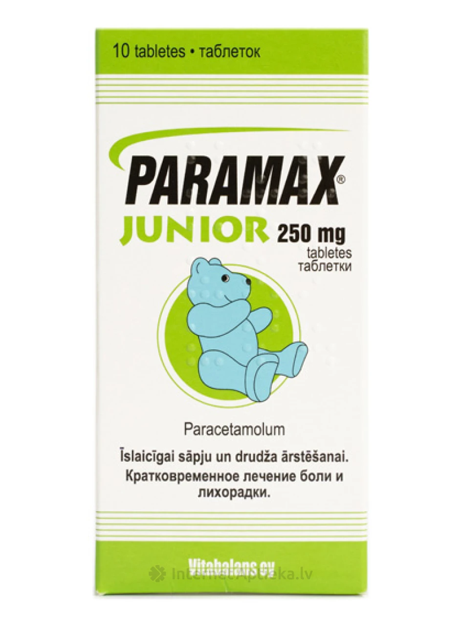Paramax Junior paratsetamool 250 mg, 10 tabletti | internetaptieka.lv