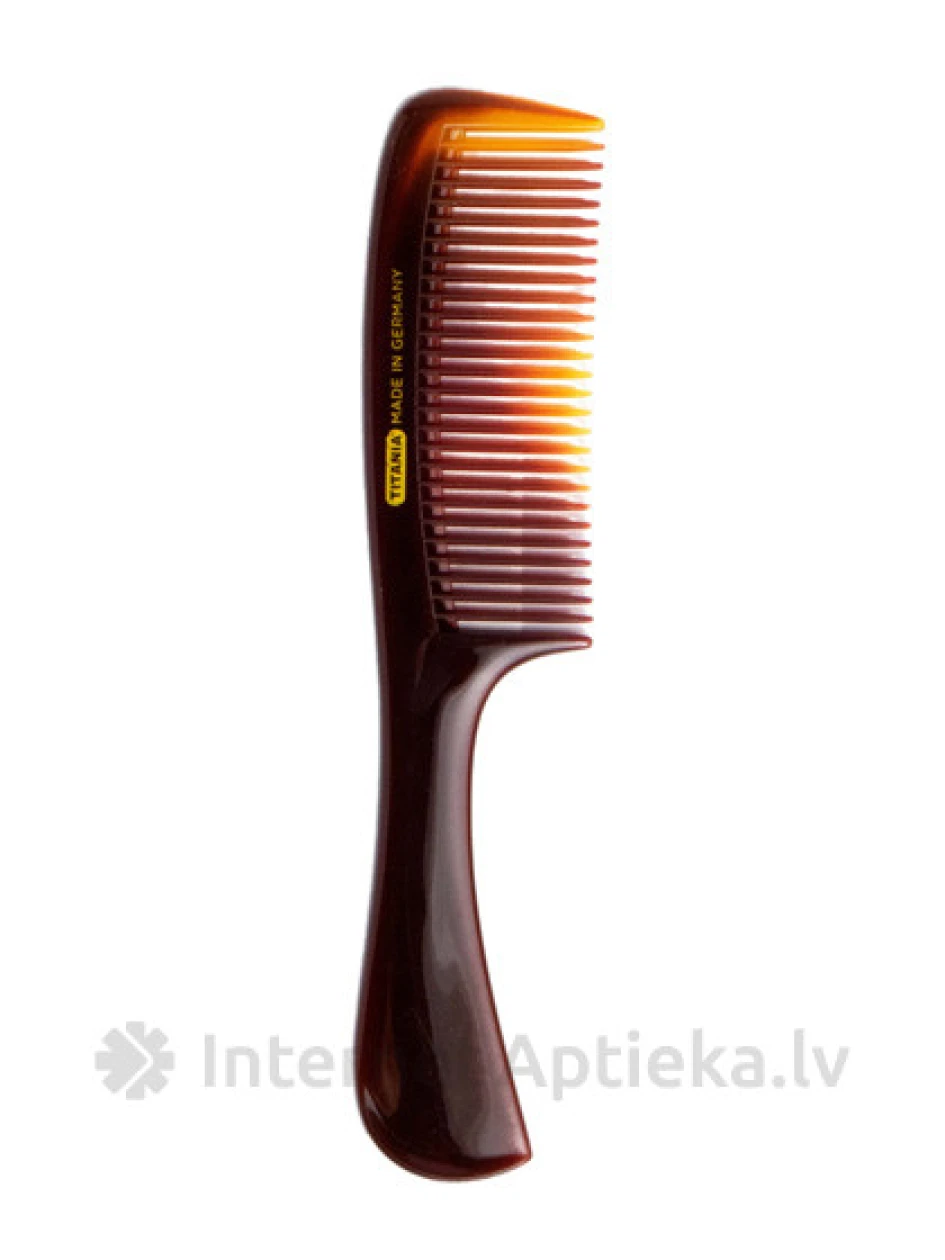 Titania расческа для волос с ручкой 21 см - коричневая, 1 шт. | internetaptieka.lv