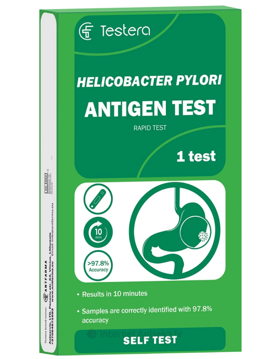 Testera Tests H.Pylori antigēna ātrai noteikšanai, 1 gb. | internetaptieka.lv