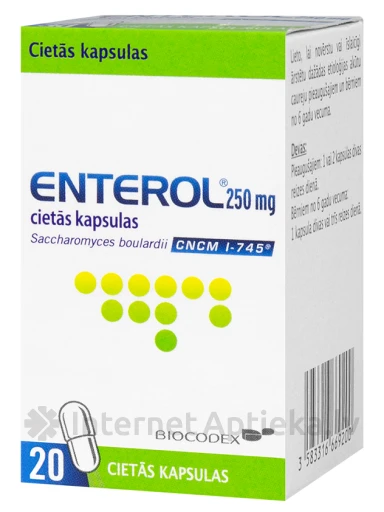 Enterol 250 mg, 20 капсул | internetaptieka.lv