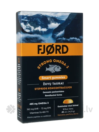 FJORD strong omega-3, 45 tarretiskommi | internetaptieka.lv