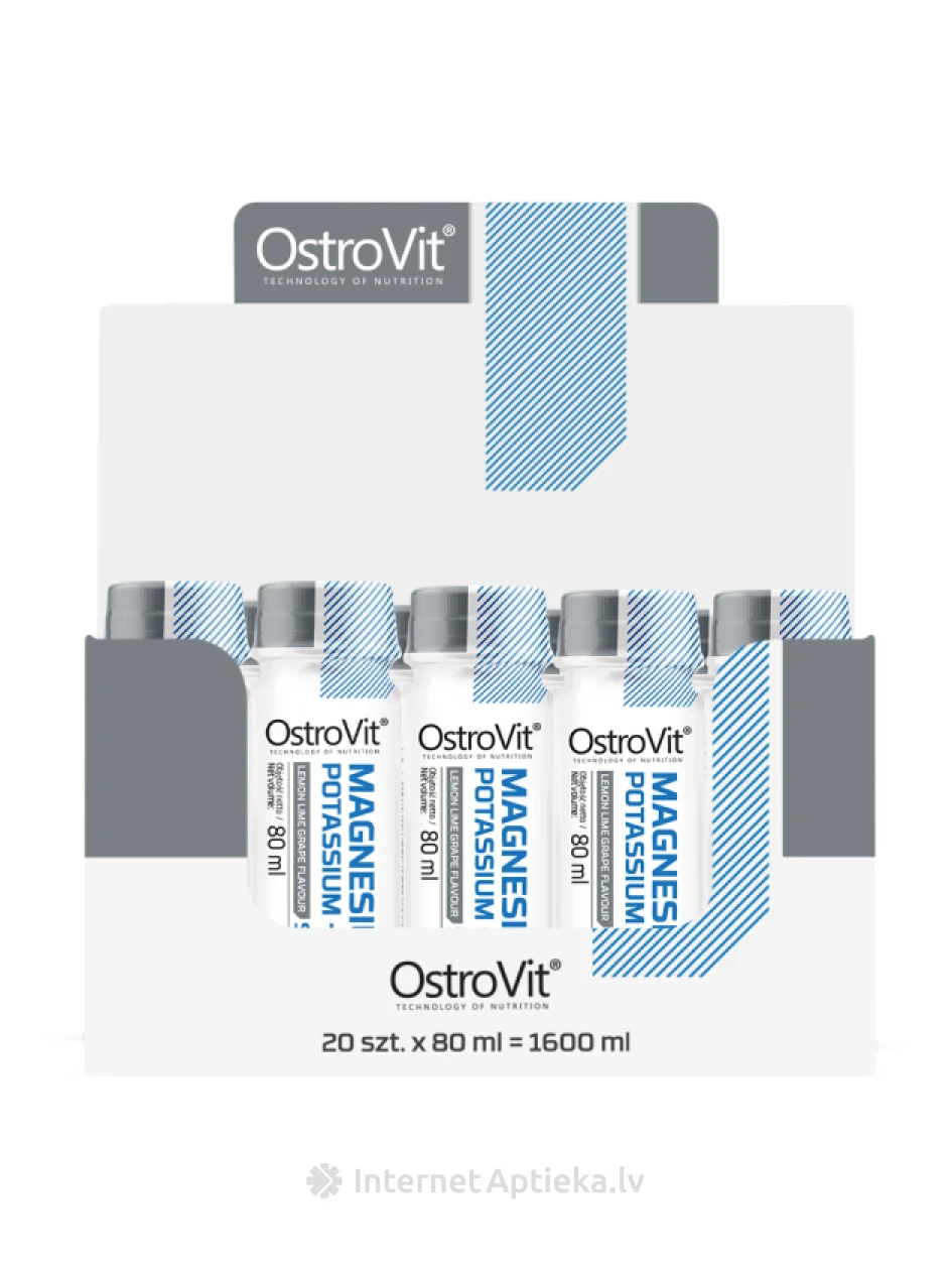 OstroVit Magnesium Potassium + B6 shot ampulas 80 ml, 20 gb. | internetaptieka.lv