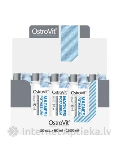 OstroVit Magnesium Potassium + B6 shot ampulas 80 ml, 20 gb. | internetaptieka.lv