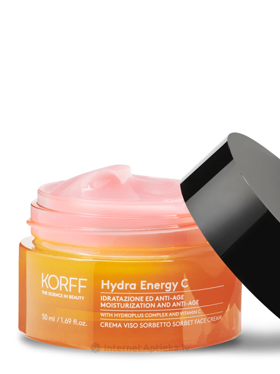 KORFF HYDRA ENERGY C mitrinošs pretnovecošanās sejas sorbetkrēms, 50 ml | internetaptieka.lv
