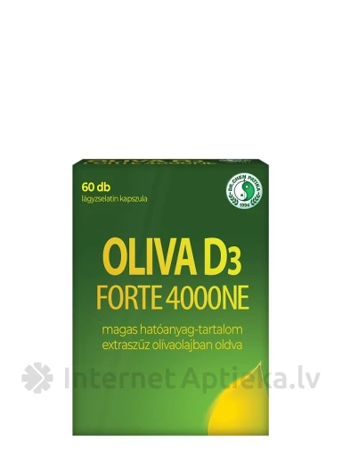OLIVA D3 FORTE vitamīns D 4000 IU, 60 kapsulas | internetaptieka.lv