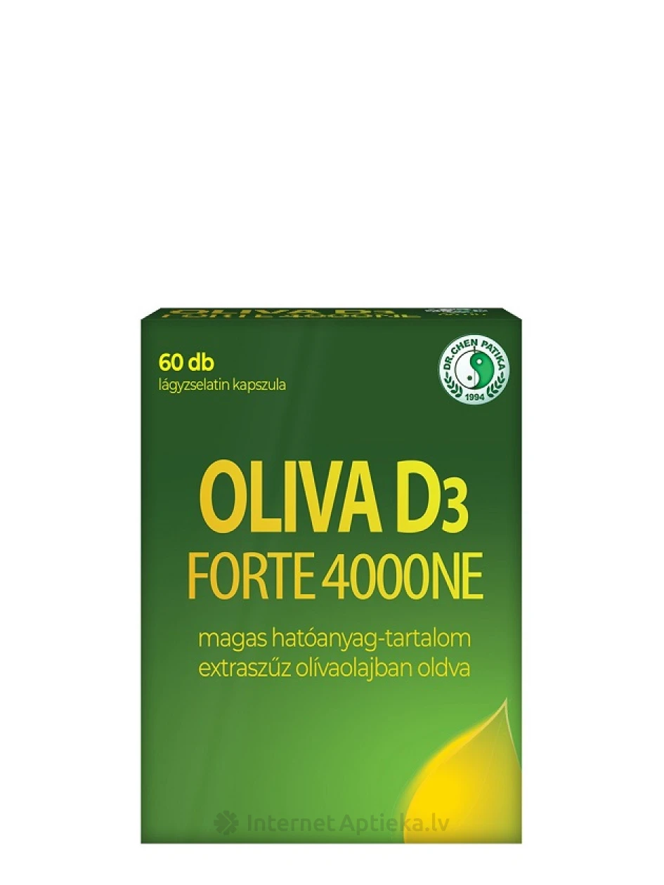 OLIVA D3 FORTE D-vitamiin 4000 RÜ, 60 kapslit | internetaptieka.lv