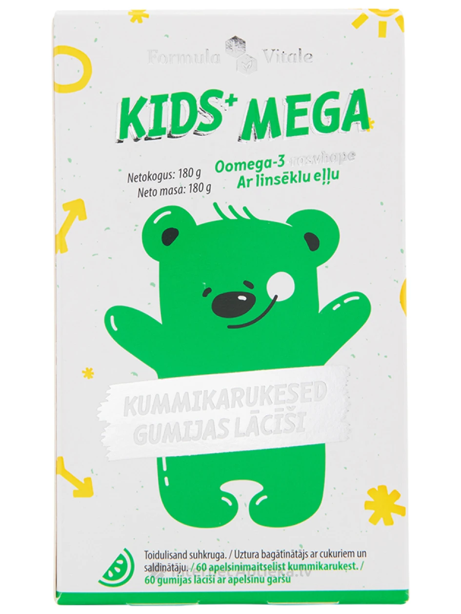 FORMULA VITALE KIDS+ MEGA Lācīši, 60 gb. | internetaptieka.lv