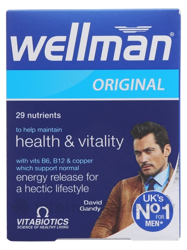 Vitabiotics Wellman Original витамины для мужчин, 30 таблеток | internetaptieka.lv