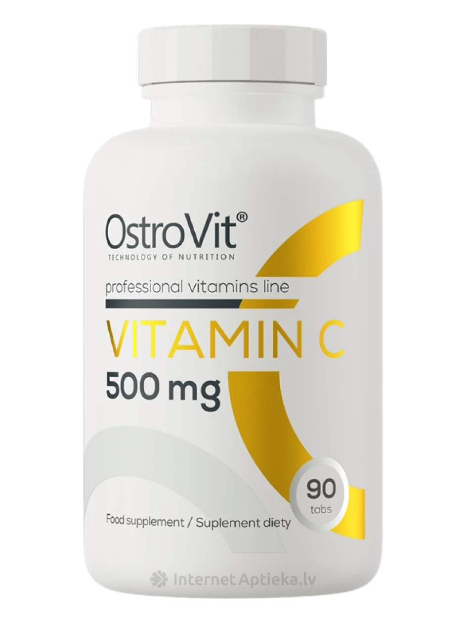 OstroVit Vitamin C 500 mg tabletes, 90 gb. | internetaptieka.lv